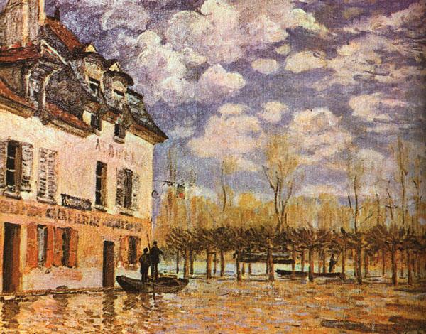 Alfred Sisley Boat During a Flood Norge oil painting art